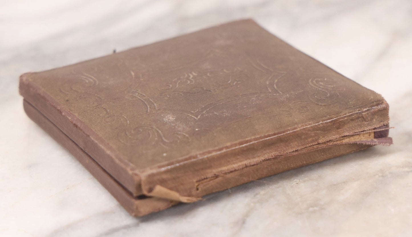 Lot 093 - Antique 1/6th Plate Daguerreotype Photograph Of Couple In Full Leatherette Case, Gold Painted Border, Faded Red Cushion, Anthony, Clark & Co. Label On Verso, Note Damage To Case