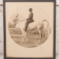 Lot 098 - Antique Circle Photo Of Man In Formal Riding Dress On Horse With Artist Signature "Ridi," In Frame, Fred Olsen's Art Shop Sticker On Verso, Cambridge, Mass, 8-3/8" x 9-5/8"