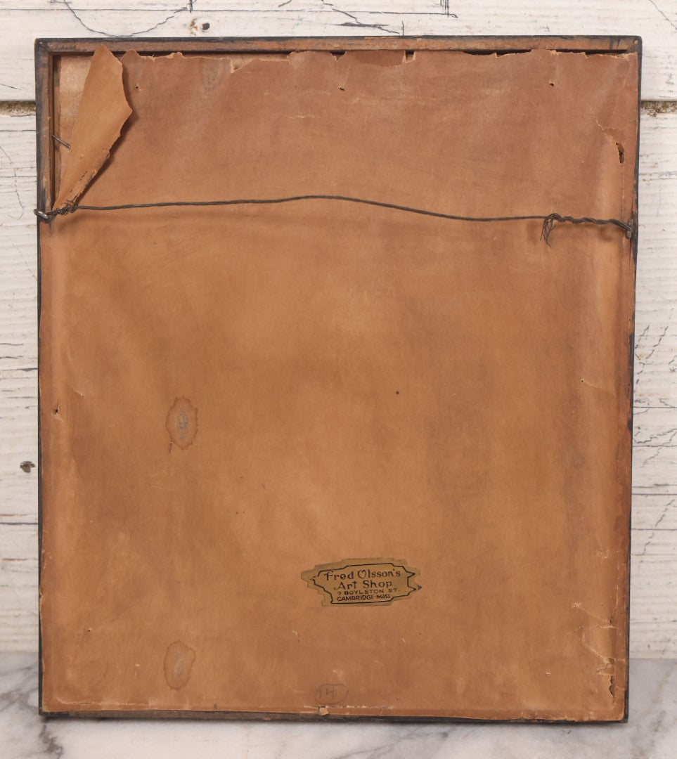 Lot 098 - Antique Circle Photo Of Man In Formal Riding Dress On Horse With Artist Signature "Ridi," In Frame, Fred Olsen's Art Shop Sticker On Verso, Cambridge, Mass, 8-3/8" x 9-5/8"