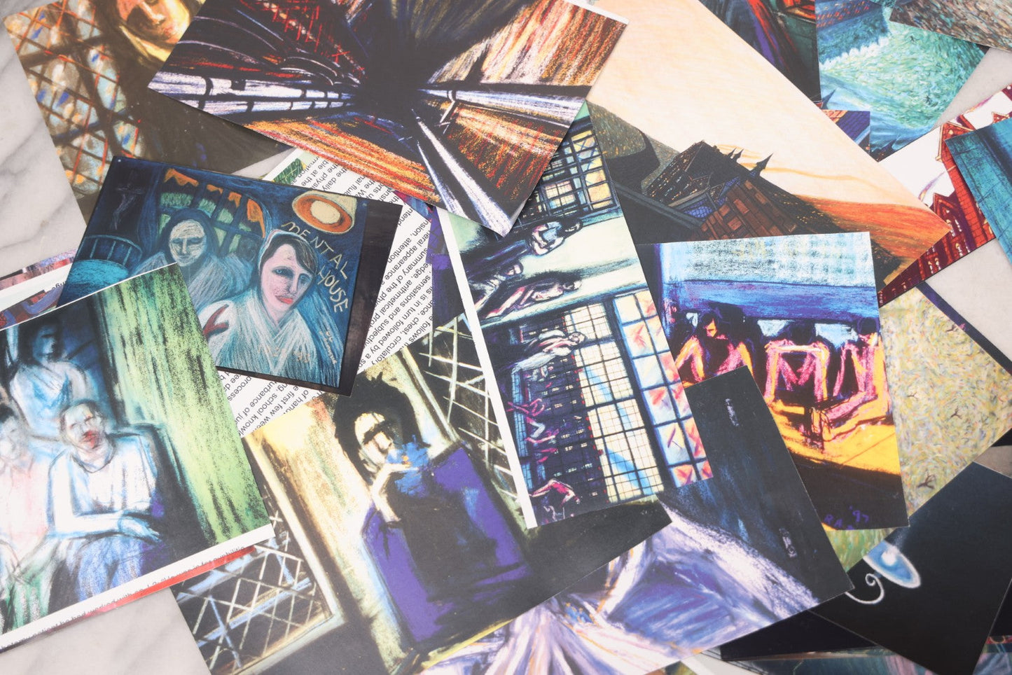 Lot 099 - Grouping Of 50+ Vintage Kodak Snapshot Photographs And Clippings From Art Books Of Works By Michael Ramseur, Pastel Artist, Including Depictions Of Danvers, Mass Abandoned Lunatic Hospital And The M.B.T.A.