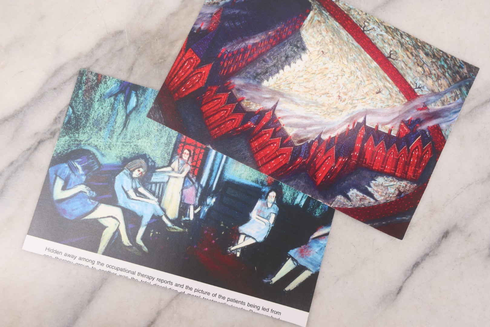 Lot 099 - Grouping Of 50+ Vintage Kodak Snapshot Photographs And Clippings From Art Books Of Works By Michael Ramseur, Pastel Artist, Including Depictions Of Danvers, Mass Abandoned Lunatic Hospital And The M.B.T.A.