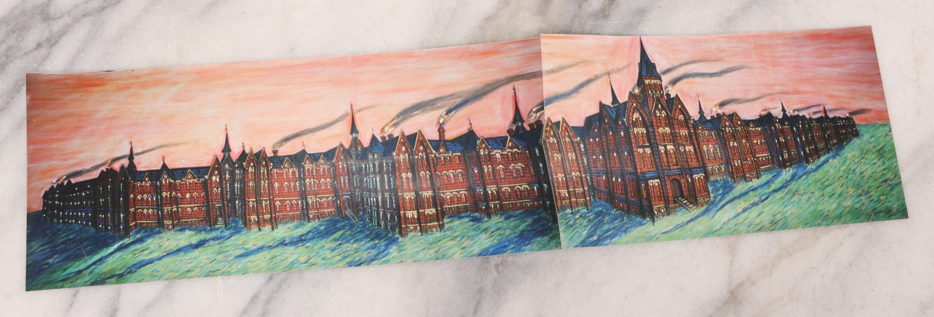 Lot 099 - Grouping Of 50+ Vintage Kodak Snapshot Photographs And Clippings From Art Books Of Works By Michael Ramseur, Pastel Artist, Including Depictions Of Danvers, Mass Abandoned Lunatic Hospital And The M.B.T.A.