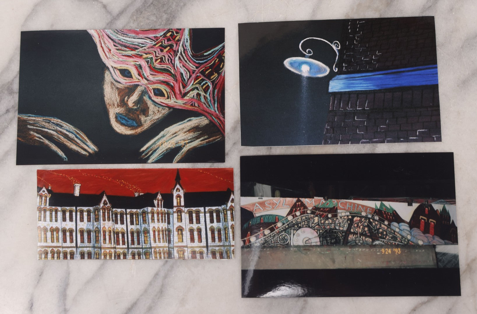 Lot 099 - Grouping Of 50+ Vintage Kodak Snapshot Photographs And Clippings From Art Books Of Works By Michael Ramseur, Pastel Artist, Including Depictions Of Danvers, Mass Abandoned Lunatic Hospital And The M.B.T.A.