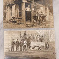 Lot 100 - Pair Of Antique Real Photo Postcards R.P.P.C., Including Photo Of Group Of Workers Posing With R.E. Newhall, Wholesale And Retail Ice Sign On Railroad Tracks, And Photo Of Two Men Posing At A Post Office Shack With Sign "Don't Call On Sunday"