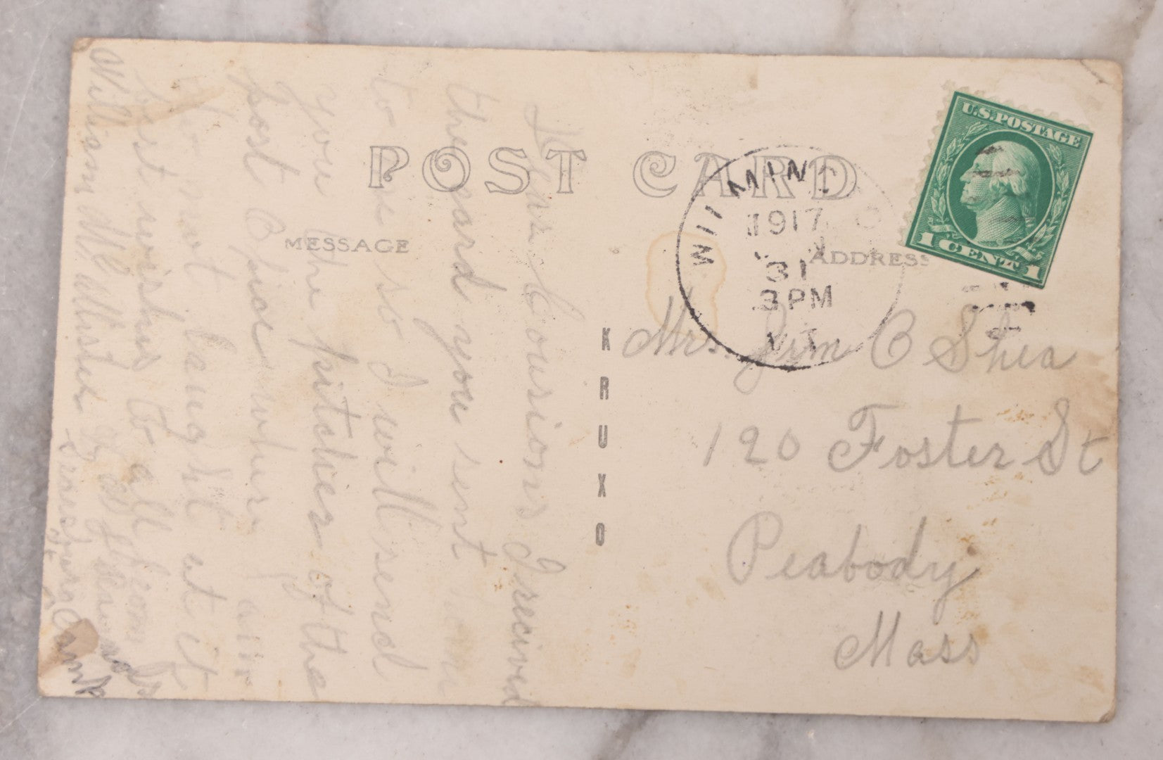 Lot 100 - Pair Of Antique Real Photo Postcards R.P.P.C., Including Photo Of Group Of Workers Posing With R.E. Newhall, Wholesale And Retail Ice Sign On Railroad Tracks, And Photo Of Two Men Posing At A Post Office Shack With Sign "Don't Call On Sunday"