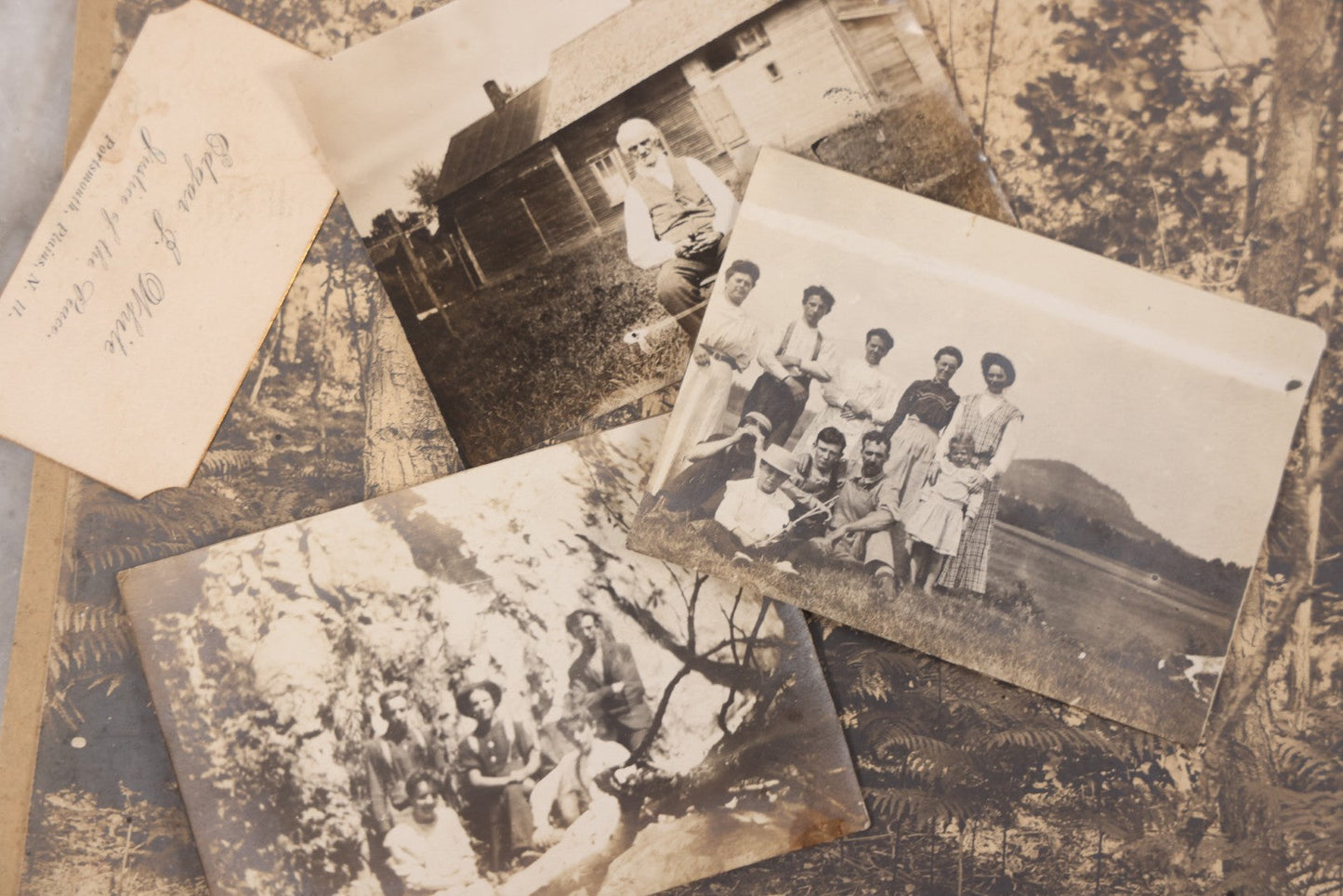 Lot 102 - Grouping Of 10+ Antique Photos With Various Subjects, Ephemera And More, Including Set Of Snapshot Album Pages Loosely Bound Without Covers, Tintype, Calling Card, And Boarded Photos
