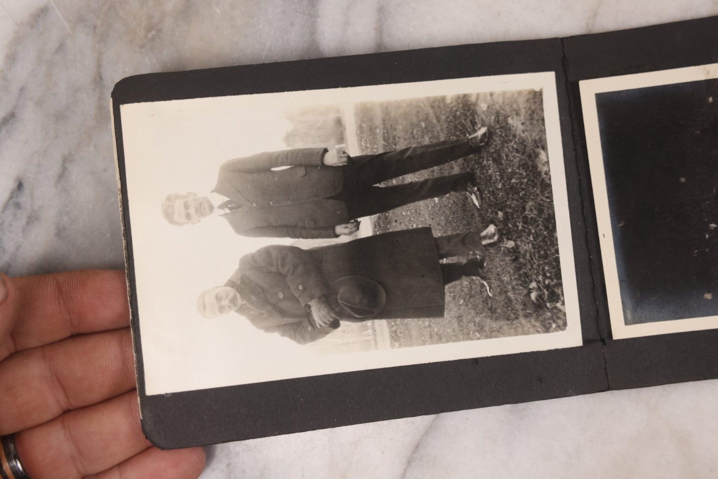 Lot 102 - Grouping Of 10+ Antique Photos With Various Subjects, Ephemera And More, Including Set Of Snapshot Album Pages Loosely Bound Without Covers, Tintype, Calling Card, And Boarded Photos