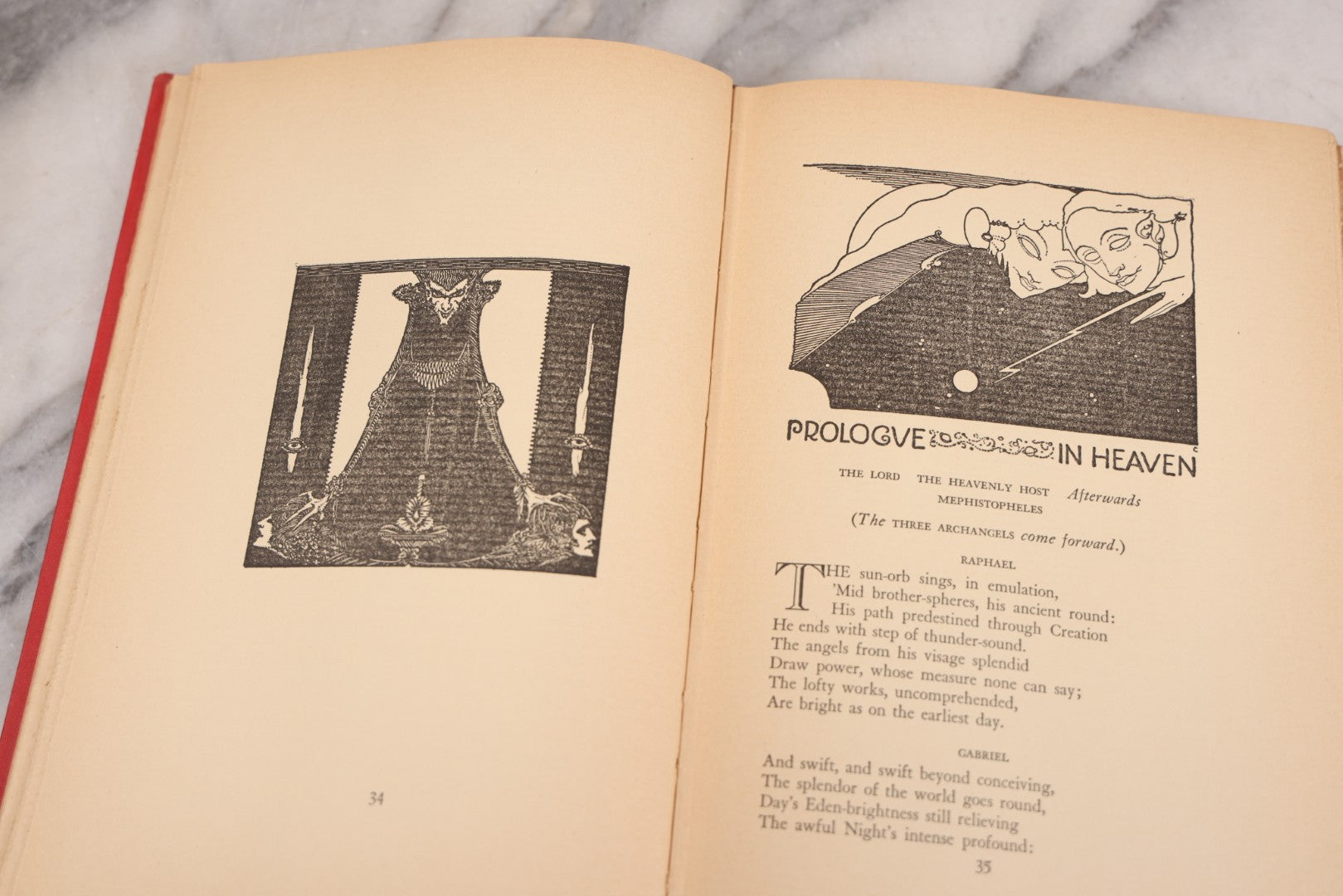 Lot 113 - "Faust" Vintage Book By Johann Wolfgang Goethe, Translated By Bayard Taylor, Illustrated By Harry Clarke, Published By Illustrated Editions Company, New York, Circa 1930s