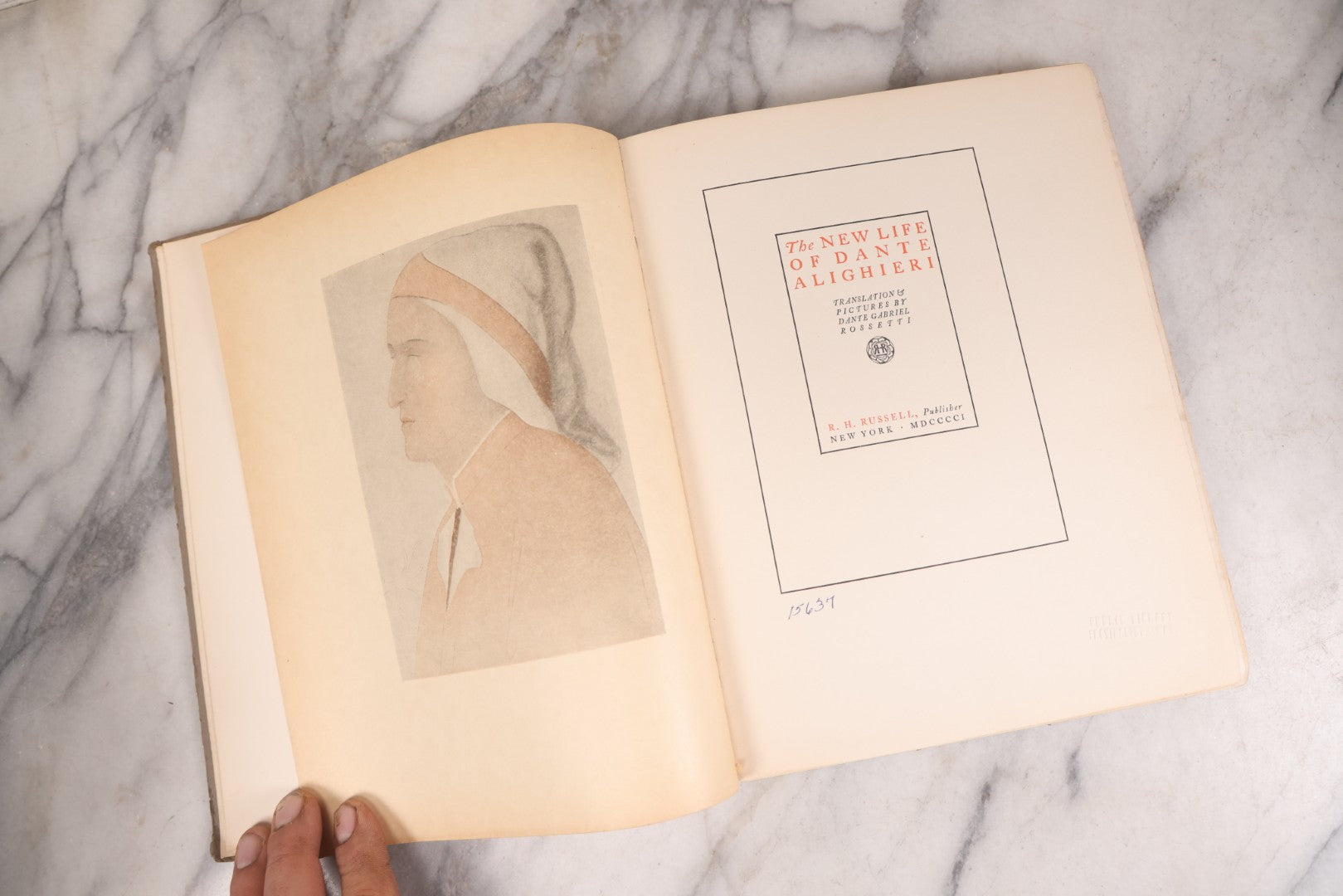 Lot 114 - "The New Life Of Dante Alighieri" Antique Book Translated And Pictured By Dante Gabriel Rossetti, Gilded Embossed Cover, Published By R.H. Russell, New York, 1901