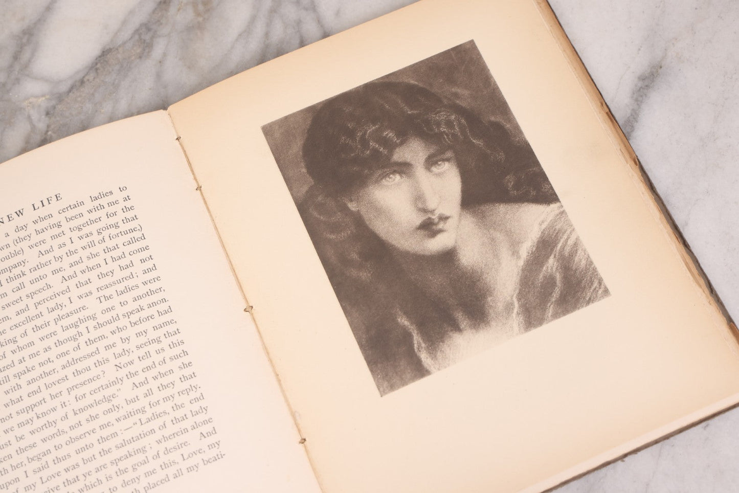 Lot 114 - "The New Life Of Dante Alighieri" Antique Book Translated And Pictured By Dante Gabriel Rossetti, Gilded Embossed Cover, Published By R.H. Russell, New York, 1901