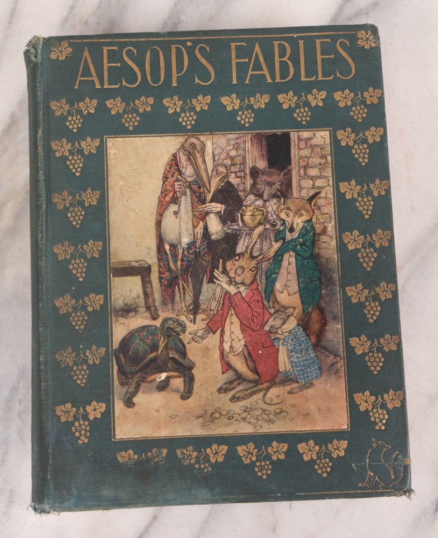 Lot 117 - "Aesop's Fables" Antique Book With Introduction By Elizabeth Luther Cary, Illustrated By J.M. Condé, Lithographed Cover, Published By The Platt & Peck Co., New York, Copyright 1913, Note Water Damage.
