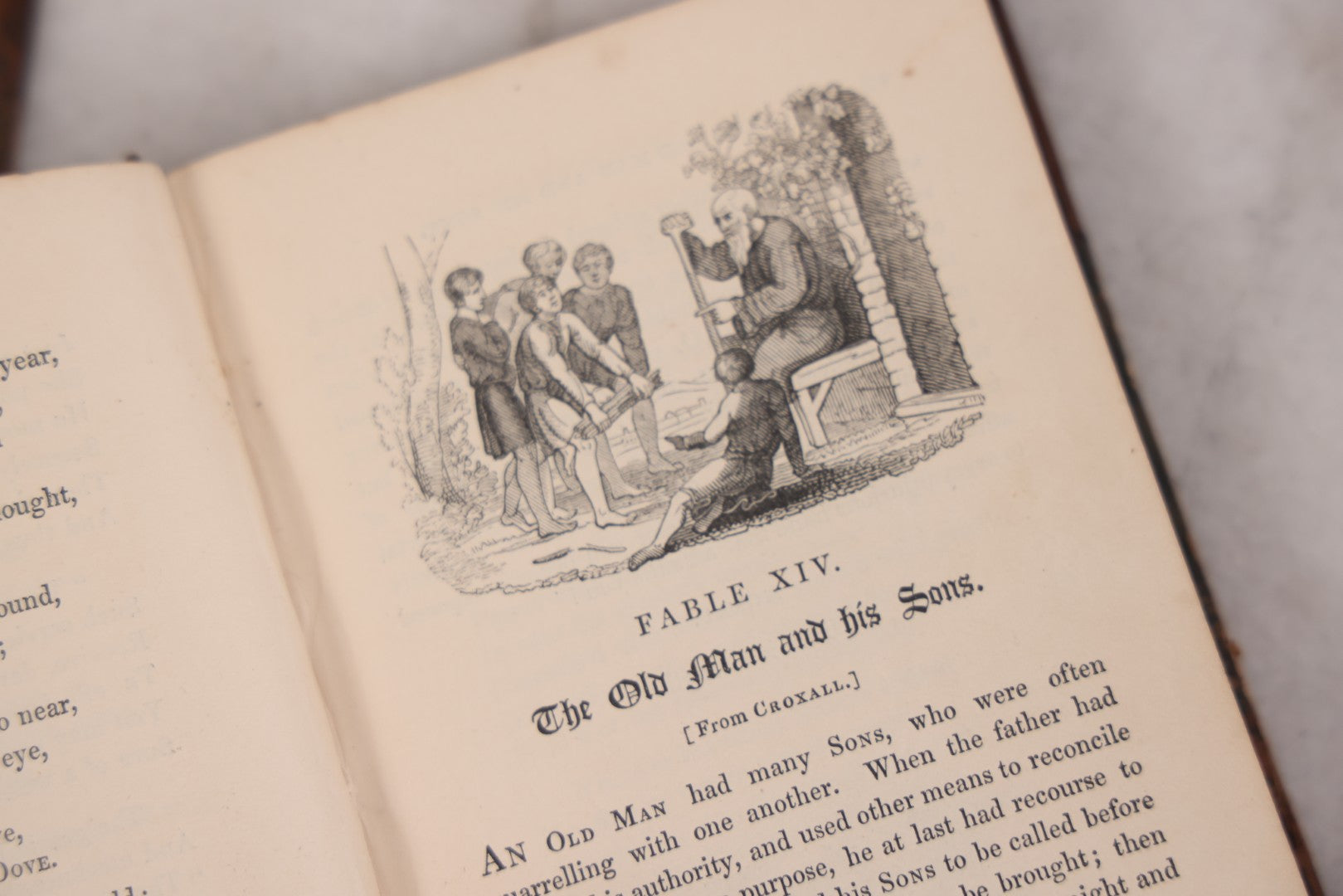 Lot 118 - "Flowers Of Fable" Antique Book With 150 Wood Engravings, Published By Vizetelly, Branston And Co., London, 1832, Bookplate Of Harry H. Baber, Detached Cover Board And Loose Title Page
