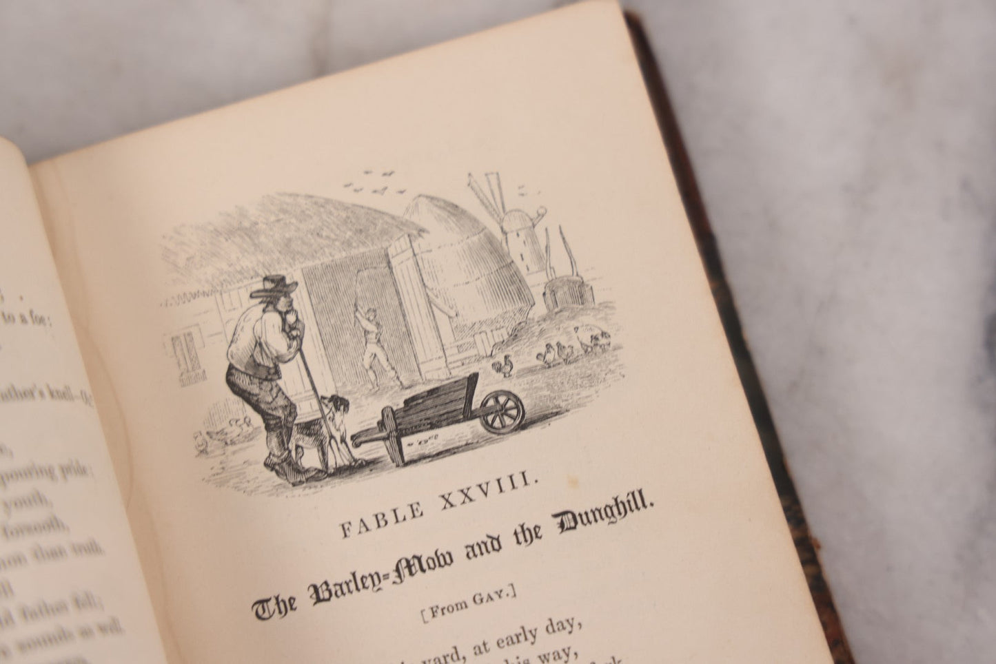 Lot 118 - "Flowers Of Fable" Antique Book With 150 Wood Engravings, Published By Vizetelly, Branston And Co., London, 1832, Bookplate Of Harry H. Baber, Detached Cover Board And Loose Title Page