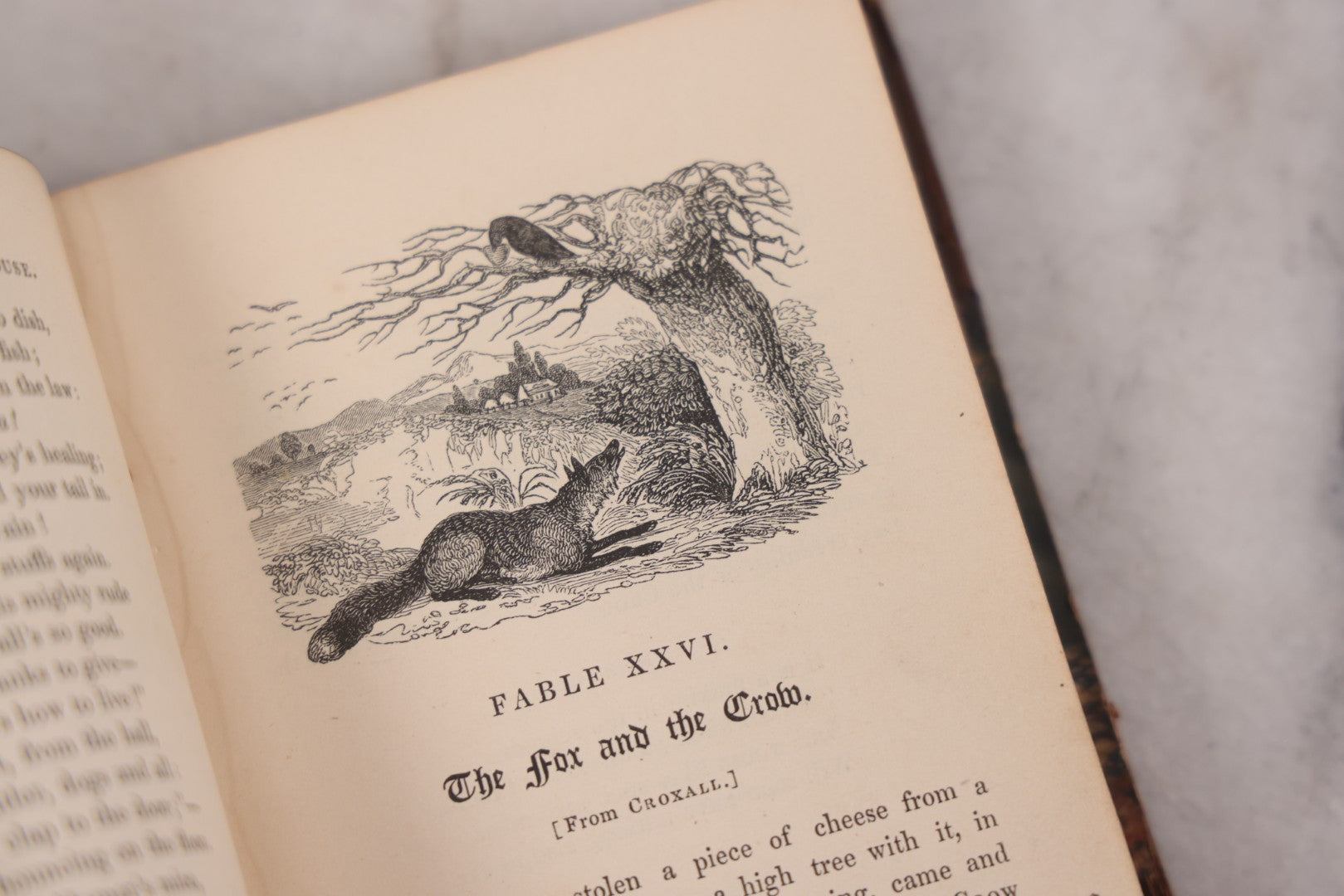 Lot 118 - "Flowers Of Fable" Antique Book With 150 Wood Engravings, Published By Vizetelly, Branston And Co., London, 1832, Bookplate Of Harry H. Baber, Detached Cover Board And Loose Title Page