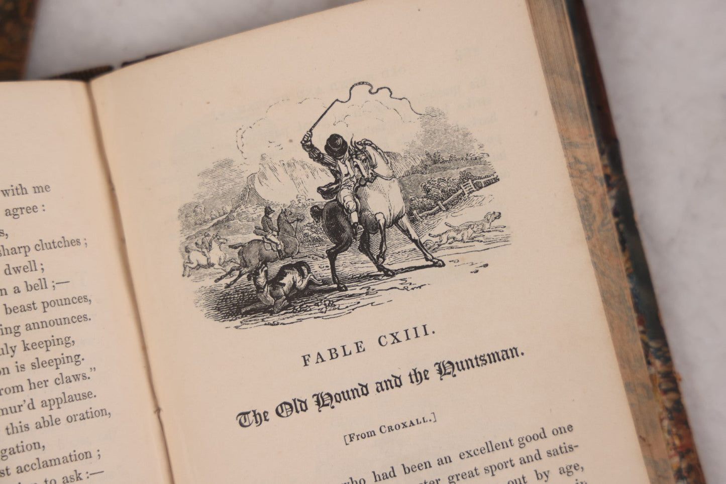Lot 118 - "Flowers Of Fable" Antique Book With 150 Wood Engravings, Published By Vizetelly, Branston And Co., London, 1832, Bookplate Of Harry H. Baber, Detached Cover Board And Loose Title Page