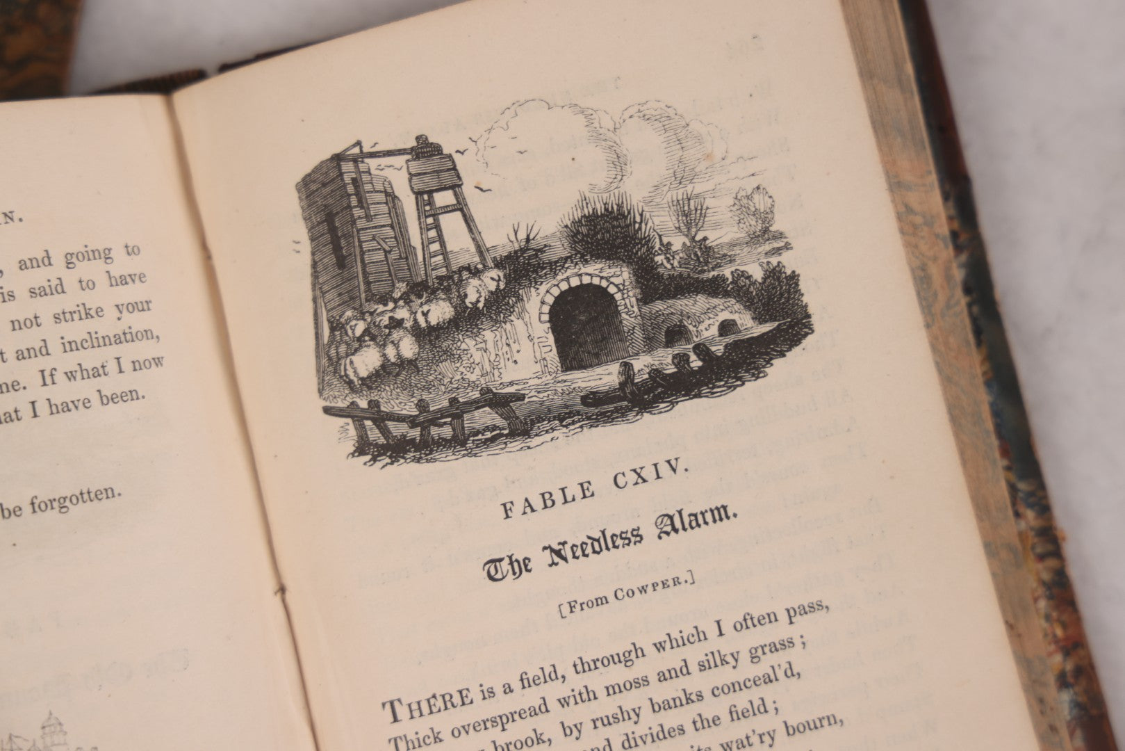 Lot 118 - "Flowers Of Fable" Antique Book With 150 Wood Engravings, Published By Vizetelly, Branston And Co., London, 1832, Bookplate Of Harry H. Baber, Detached Cover Board And Loose Title Page