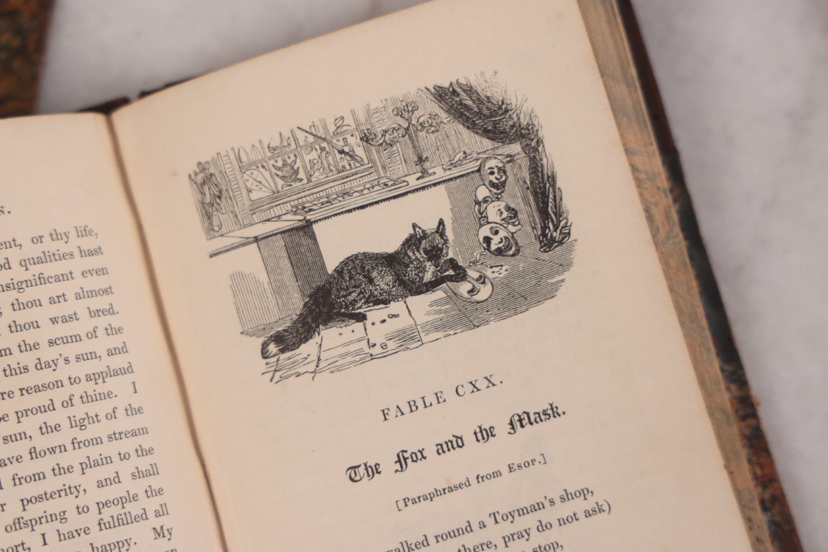 Lot 118 - "Flowers Of Fable" Antique Book With 150 Wood Engravings, Published By Vizetelly, Branston And Co., London, 1832, Bookplate Of Harry H. Baber, Detached Cover Board And Loose Title Page