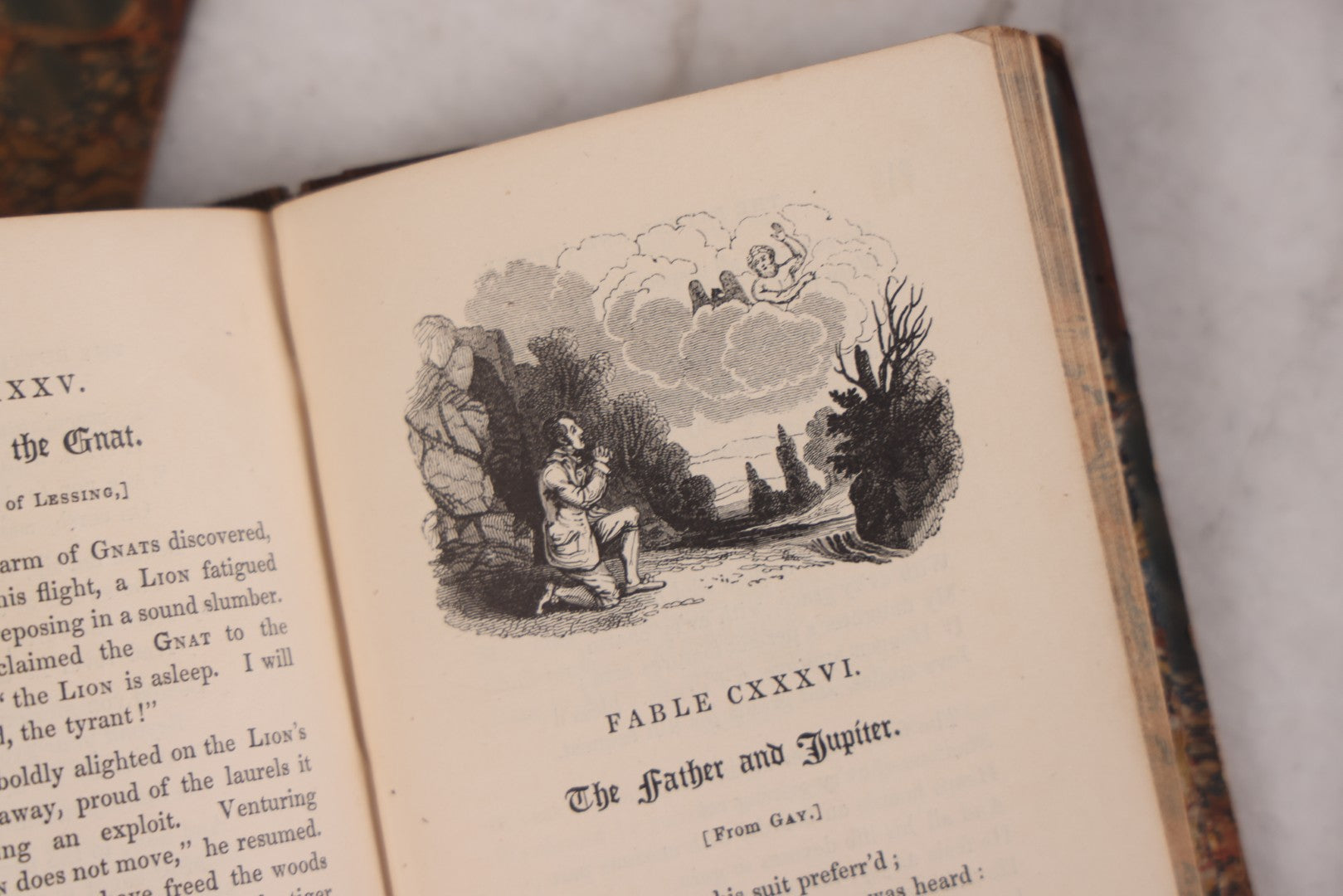 Lot 118 - "Flowers Of Fable" Antique Book With 150 Wood Engravings, Published By Vizetelly, Branston And Co., London, 1832, Bookplate Of Harry H. Baber, Detached Cover Board And Loose Title Page