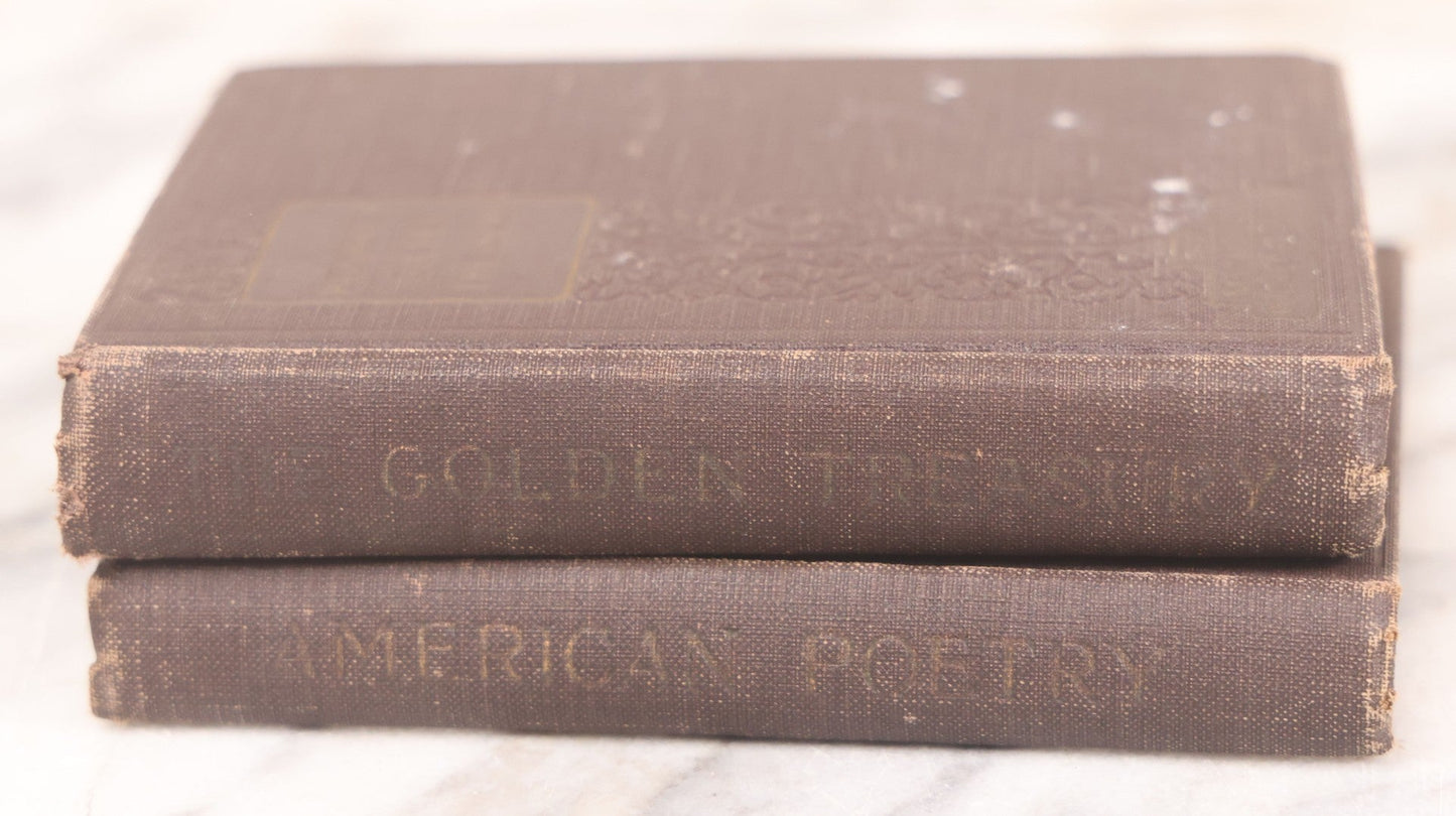 Lot 123 - Pair Of Vintage Books Including "Selections From American Poetry" With Works By Poe, Longfellow, Lowell, And Whittier, 1927, And "Palgrave's Golden Treasury" By Francis T. Palgrave, 1925, "Macmillan Pocket Classics," The Macmillan Company, N.Y.