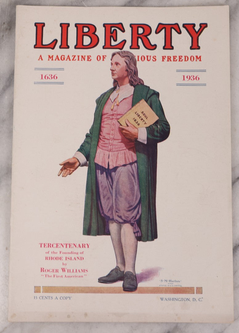 Lot 125 - Grouping Of Seven Vintage Liberty Magazines "A Magazine Of Religious Freedom," Member N.R.A., 1934 To 1936