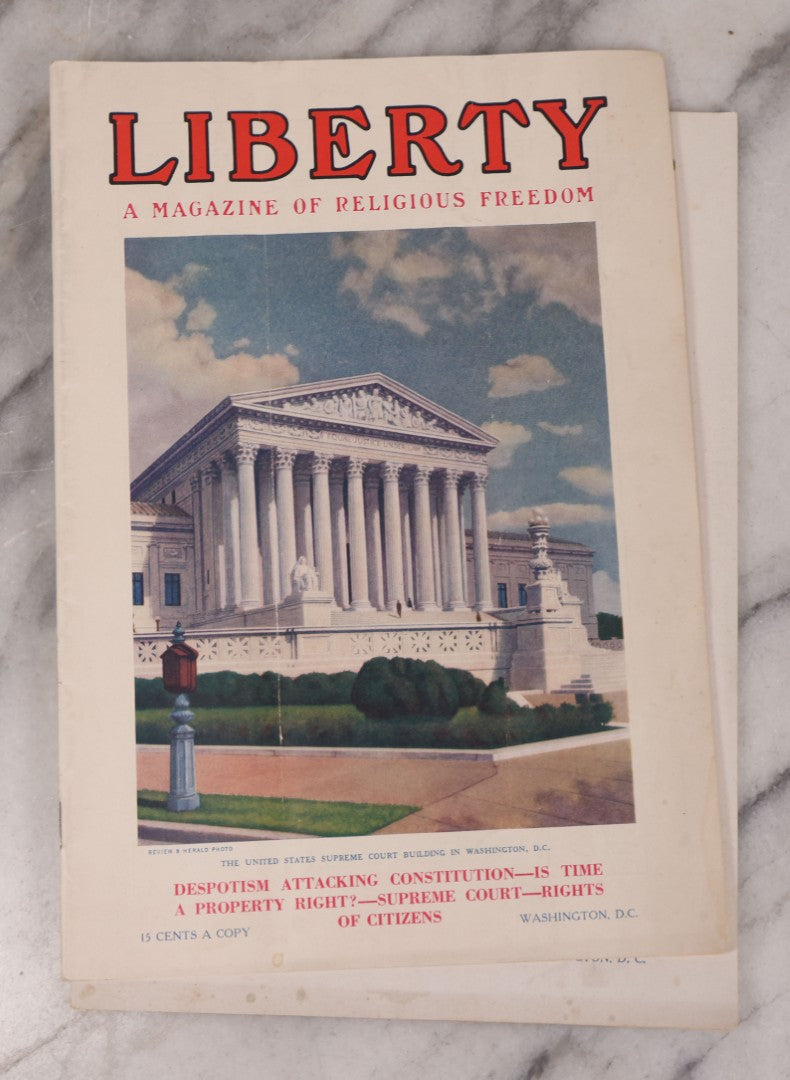 Lot 125 - Grouping Of Seven Vintage Liberty Magazines "A Magazine Of Religious Freedom," Member N.R.A., 1934 To 1936
