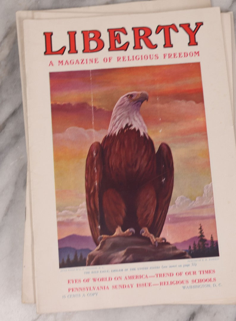 Lot 125 - Grouping Of Seven Vintage Liberty Magazines "A Magazine Of Religious Freedom," Member N.R.A., 1934 To 1936