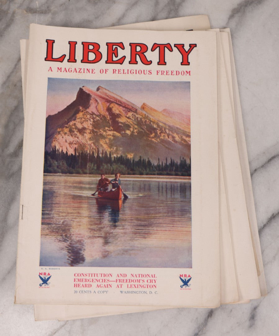 Lot 125 - Grouping Of Seven Vintage Liberty Magazines "A Magazine Of Religious Freedom," Member N.R.A., 1934 To 1936