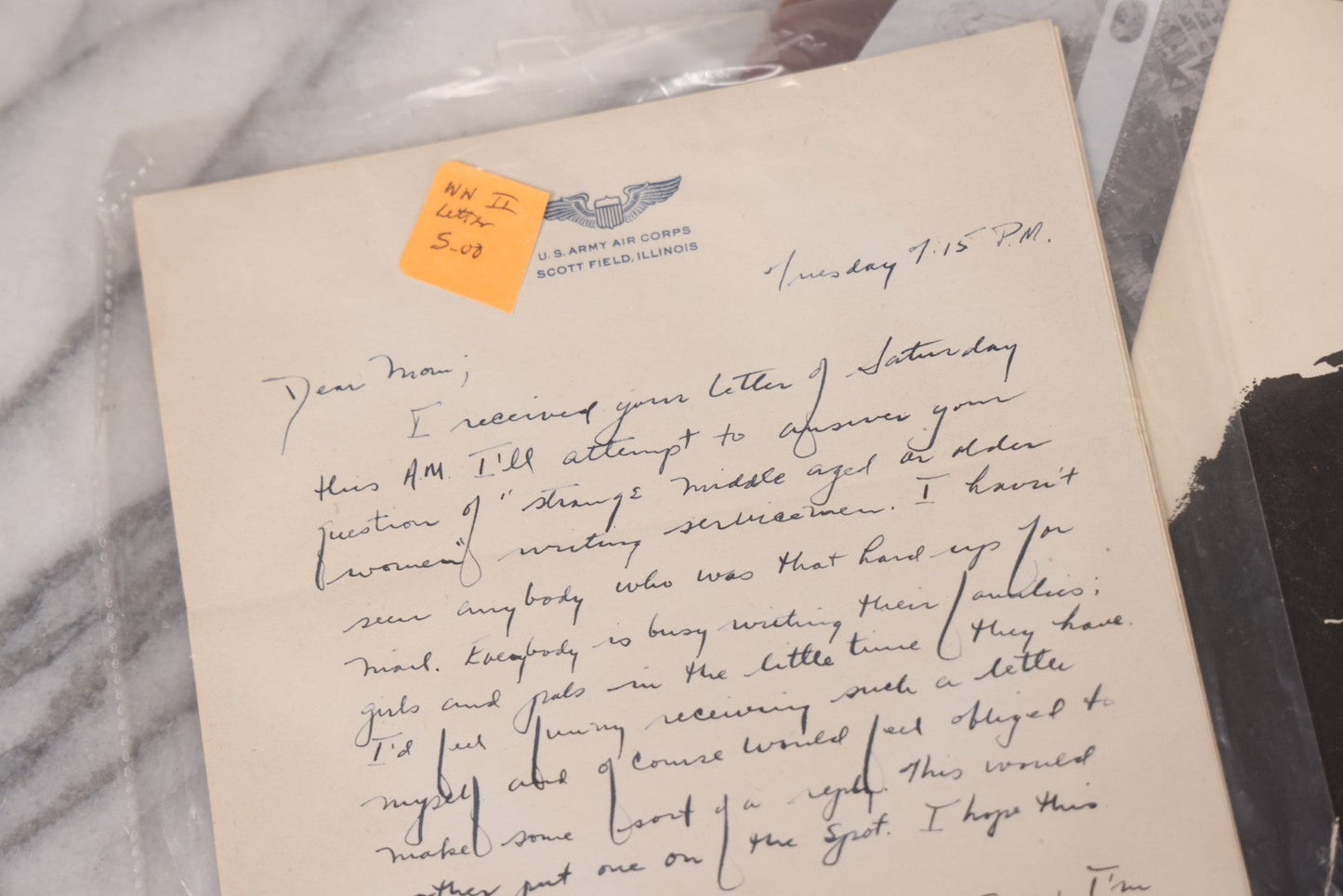 Lot 128 - Grouping Of Miscellaneous Vintage Military Ephemera Including Many Handwritten Domestic Letters From World War 2, "Once A Soldier" Booklet, Other Miscellaneous Scraps, 5+ Pieces Total