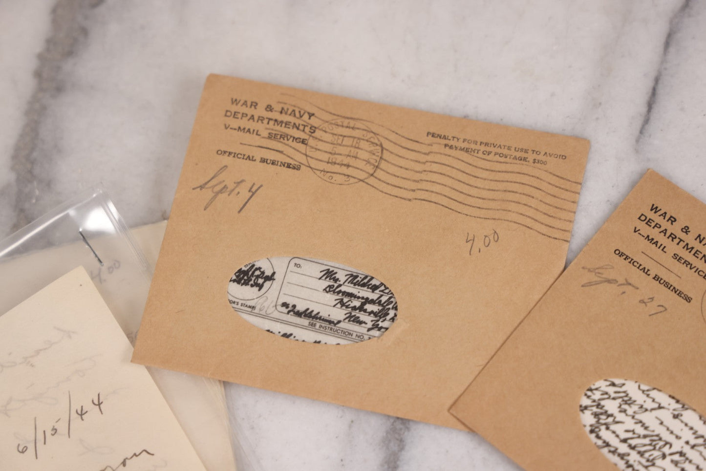 Lot 128 - Grouping Of Miscellaneous Vintage Military Ephemera Including Many Handwritten Domestic Letters From World War 2, "Once A Soldier" Booklet, Other Miscellaneous Scraps, 5+ Pieces Total