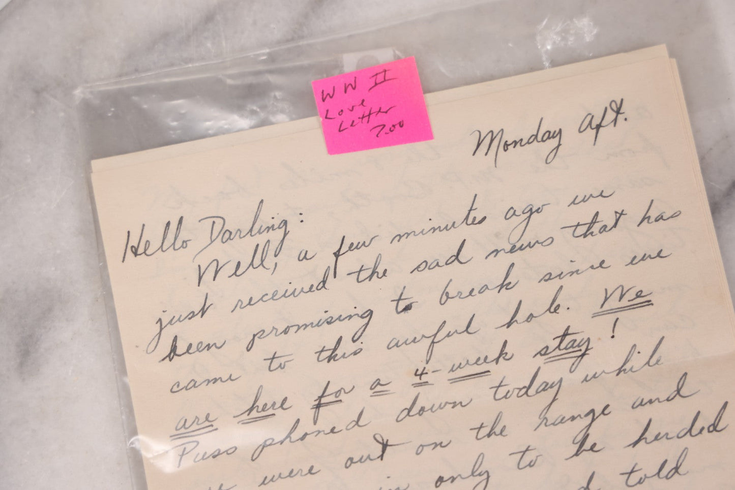 Lot 128 - Grouping Of Miscellaneous Vintage Military Ephemera Including Many Handwritten Domestic Letters From World War 2, "Once A Soldier" Booklet, Other Miscellaneous Scraps, 5+ Pieces Total