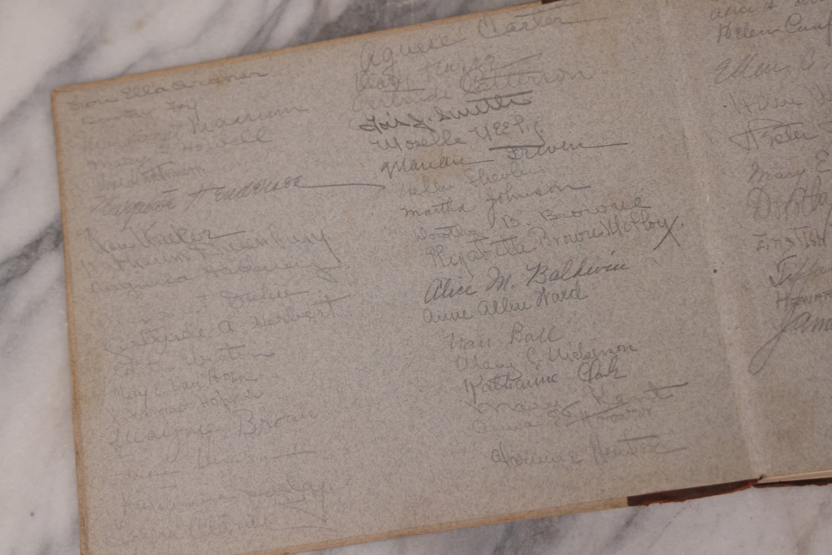 Lot 132 - Antique Baldwin Academy Yearbook, Volume IV, 1907–1908, The Baldwin School, Bryn Mawr, Pennsylvania, With Signatures From Students