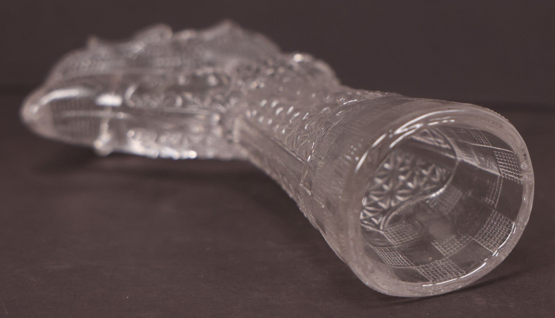 Lot 133 - Antique Early American Pattern Glass E.A.P.G. Shoe Vase, Note Chip