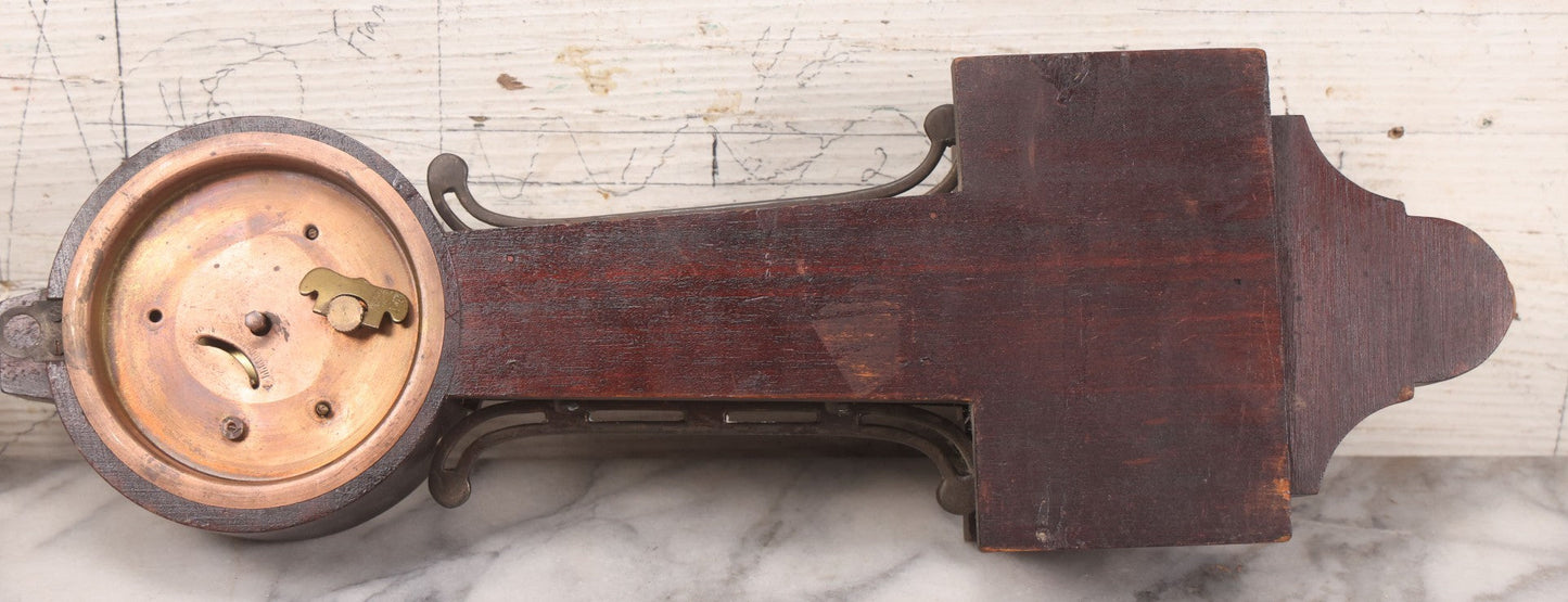 Lot 136 - Antique 8-Day Banjo Clock With Eagle Finial And Painted Floral Glass Panels, New Haven Clock Co., U.S.A., Note Not Working, Wear