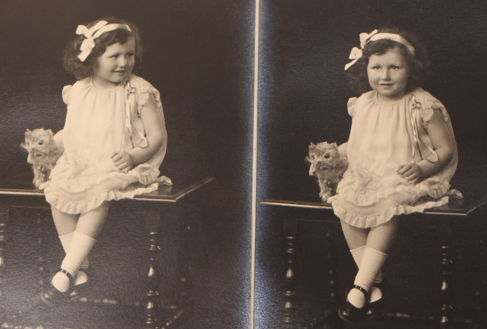 Lot 138 - Antique Leather Photo Album Book With Twelve Studio Portraits Of A Young Girl, Including Images With Her Stuffed Cat, Portraits By Underwood & Underwood, New York, Washington, And Chicago