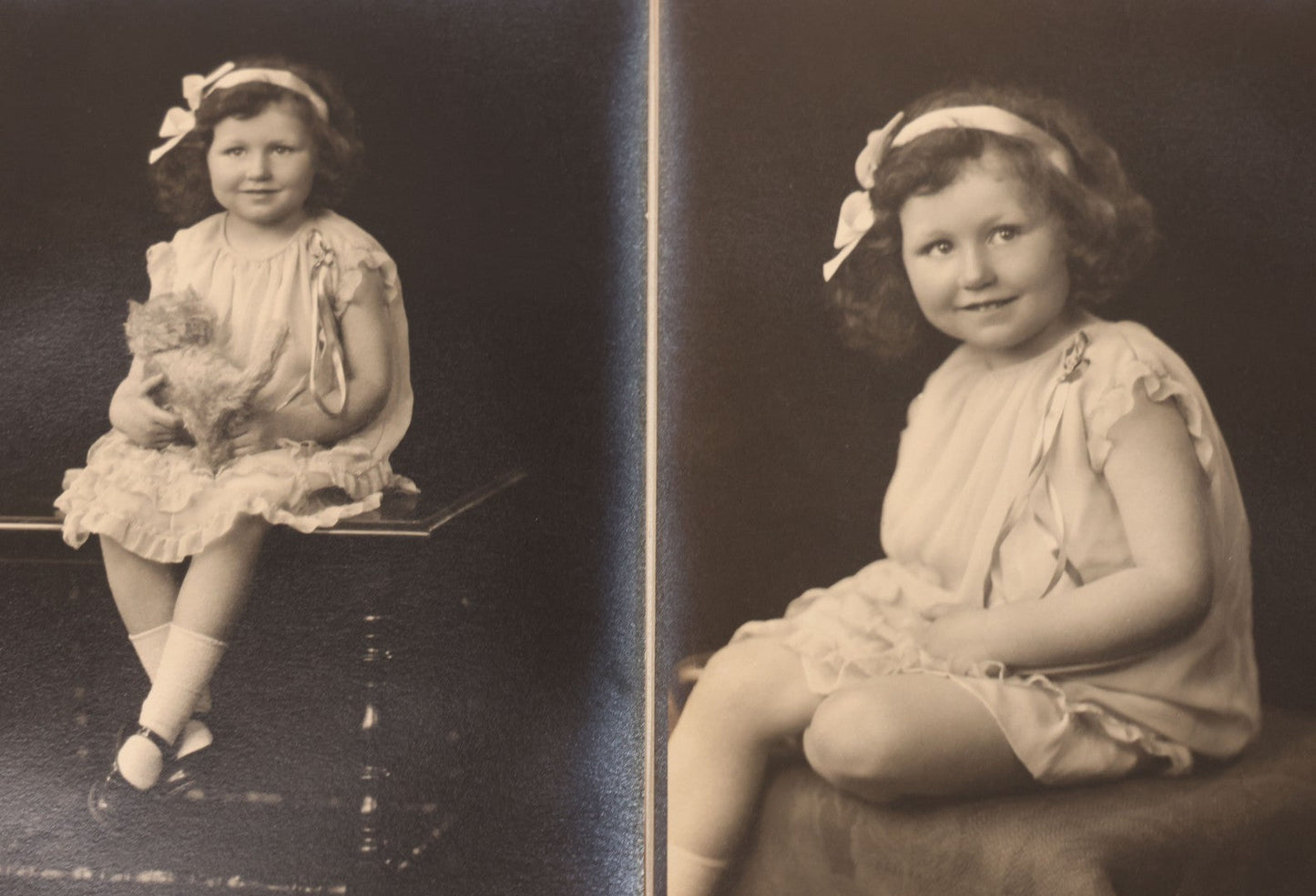 Lot 138 - Antique Leather Photo Album Book With Twelve Studio Portraits Of A Young Girl, Including Images With Her Stuffed Cat, Portraits By Underwood & Underwood, New York, Washington, And Chicago