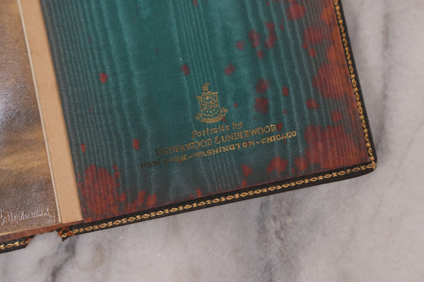 Lot 138 - Antique Leather Photo Album Book With Twelve Studio Portraits Of A Young Girl, Including Images With Her Stuffed Cat, Portraits By Underwood & Underwood, New York, Washington, And Chicago