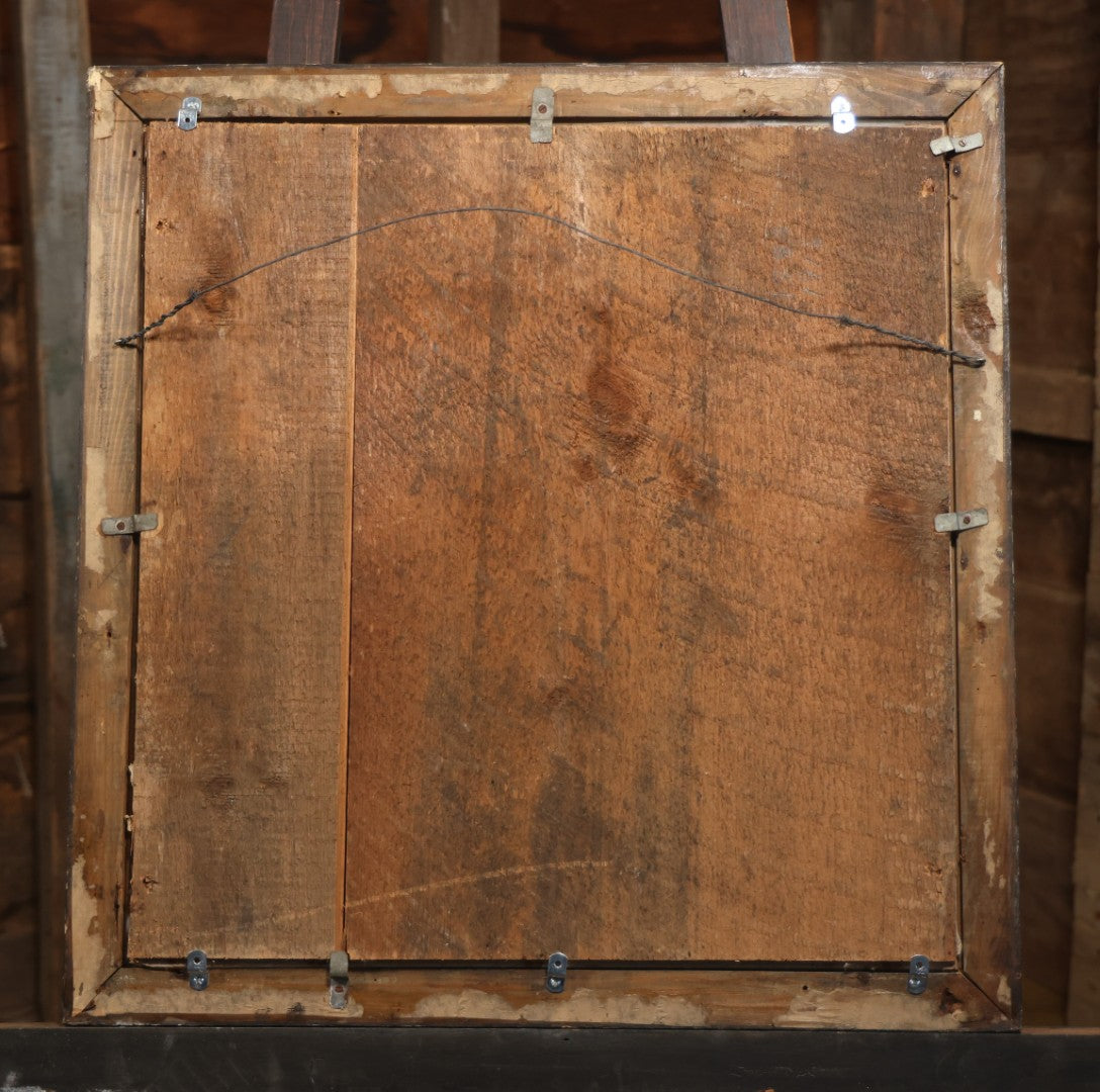 Antique European Schoolgirl Sampler With Alphabets, Numerals, Castle And Stag Motifs, Stitched By Maggie C. Dick, Age 13, Crosshill School, Circa Mid-19th Century, Framed, 26-3/8" X 27-1/4"