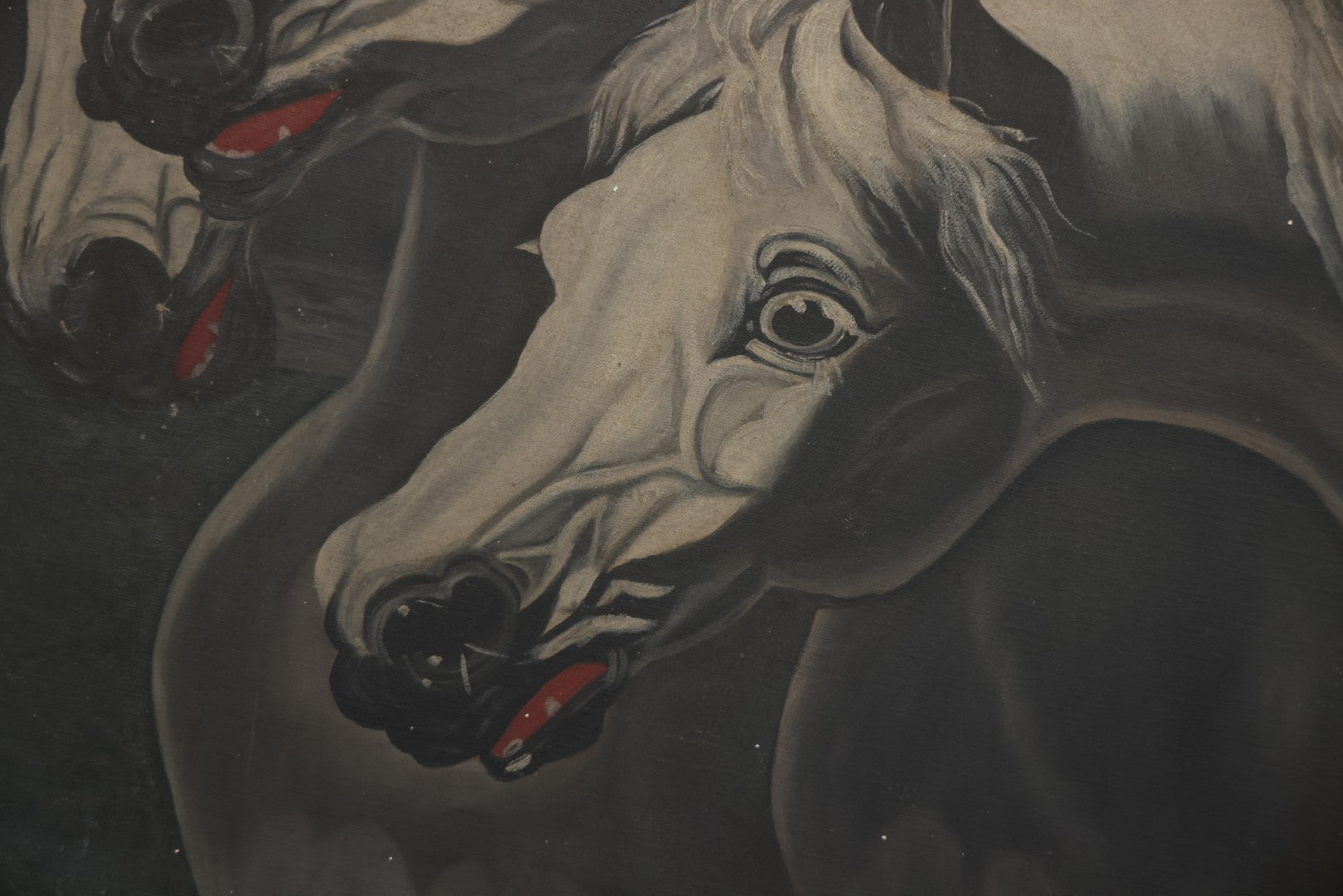 Antique Oil On Canvas Painting “Pharaoh's Horses” After J.F. Herring, Gilt Frame, Late 19th Century, 28-1/2" X 30-1/2"