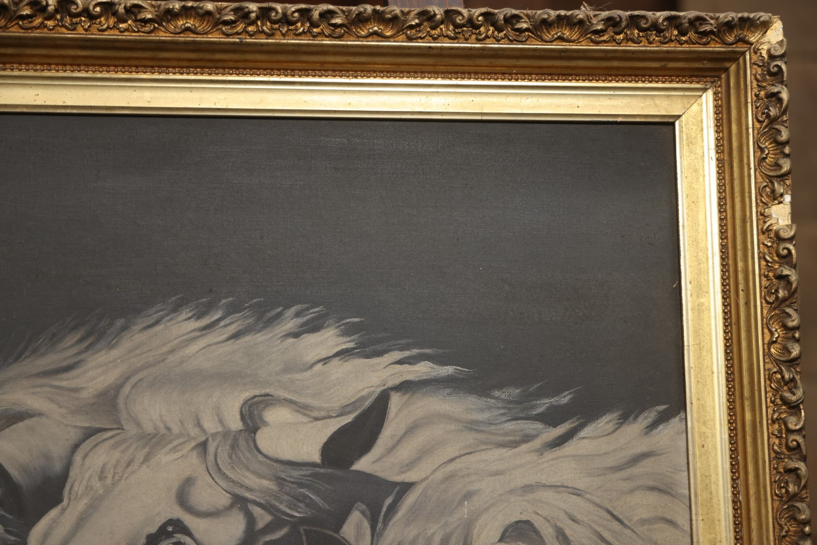 Antique Oil On Canvas Painting “Pharaoh's Horses” After J.F. Herring, Gilt Frame, Late 19th Century, 28-1/2" X 30-1/2"