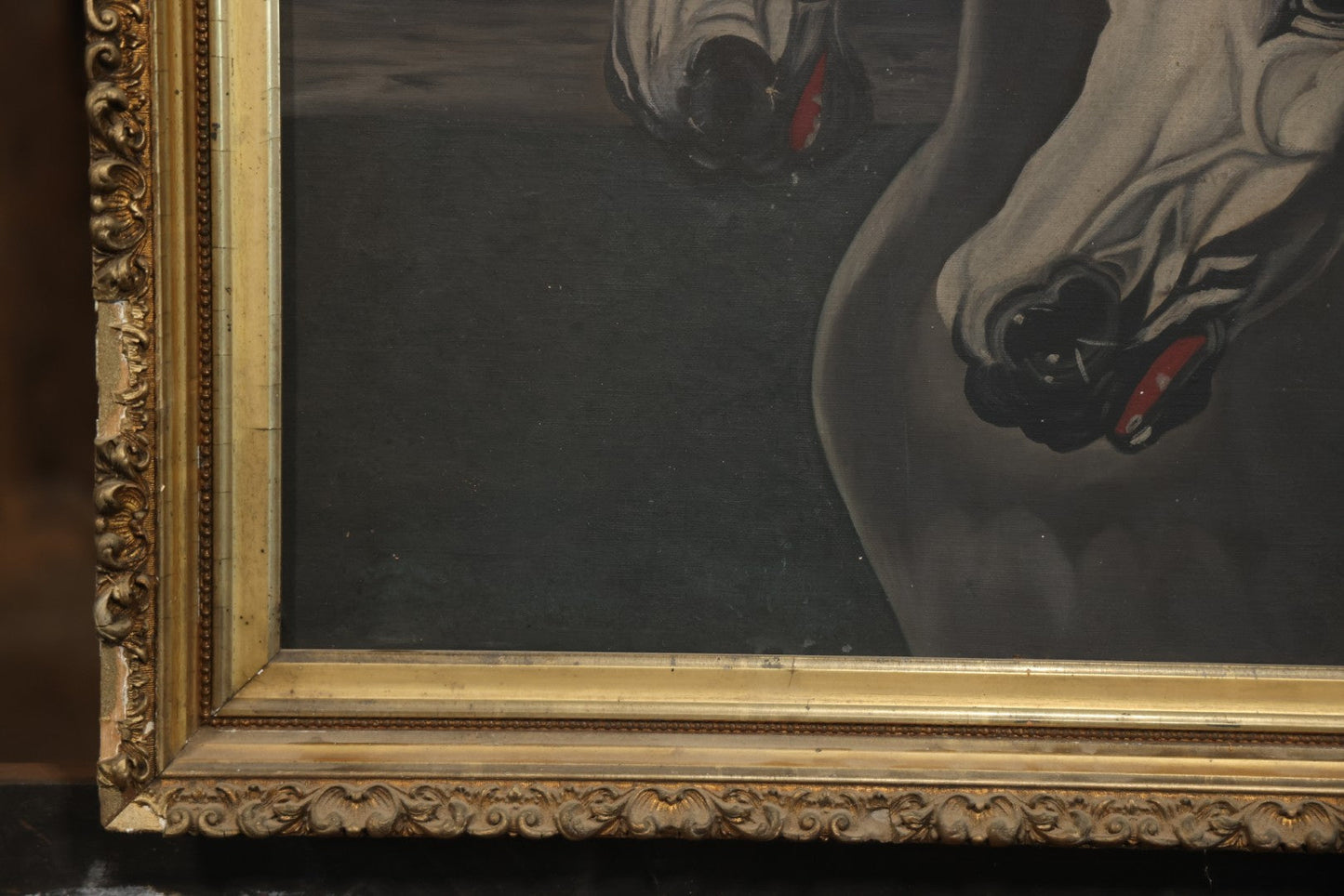 Antique Oil On Canvas Painting “Pharaoh's Horses” After J.F. Herring, Gilt Frame, Late 19th Century, 28-1/2" X 30-1/2"