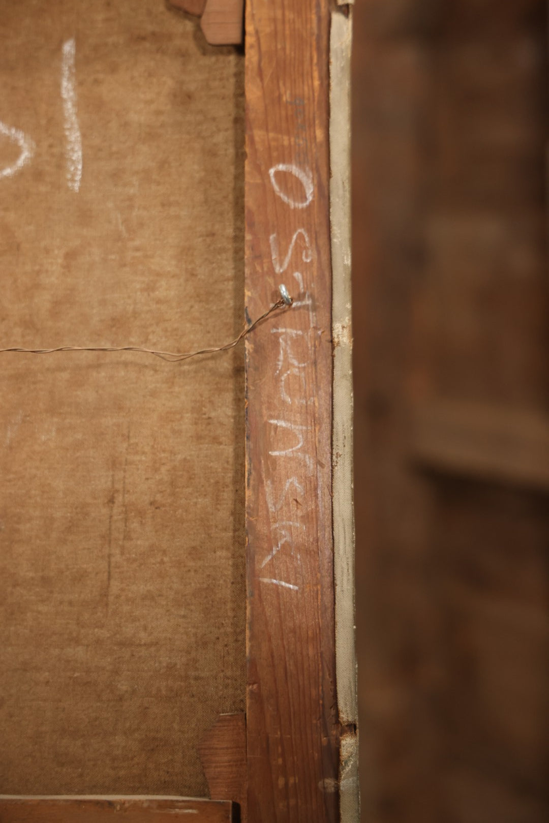 Antique Oil On Canvas Painting “Le Bouton De Rose” (The Rosebud) After Antoine Wiertz, Depicting Nude Maiden Offering A Rose With Man Peering From Behind Curtain, Signed “Wiertz,” With Wear And Surface Losses, 21-3/4" x 35-3/4"