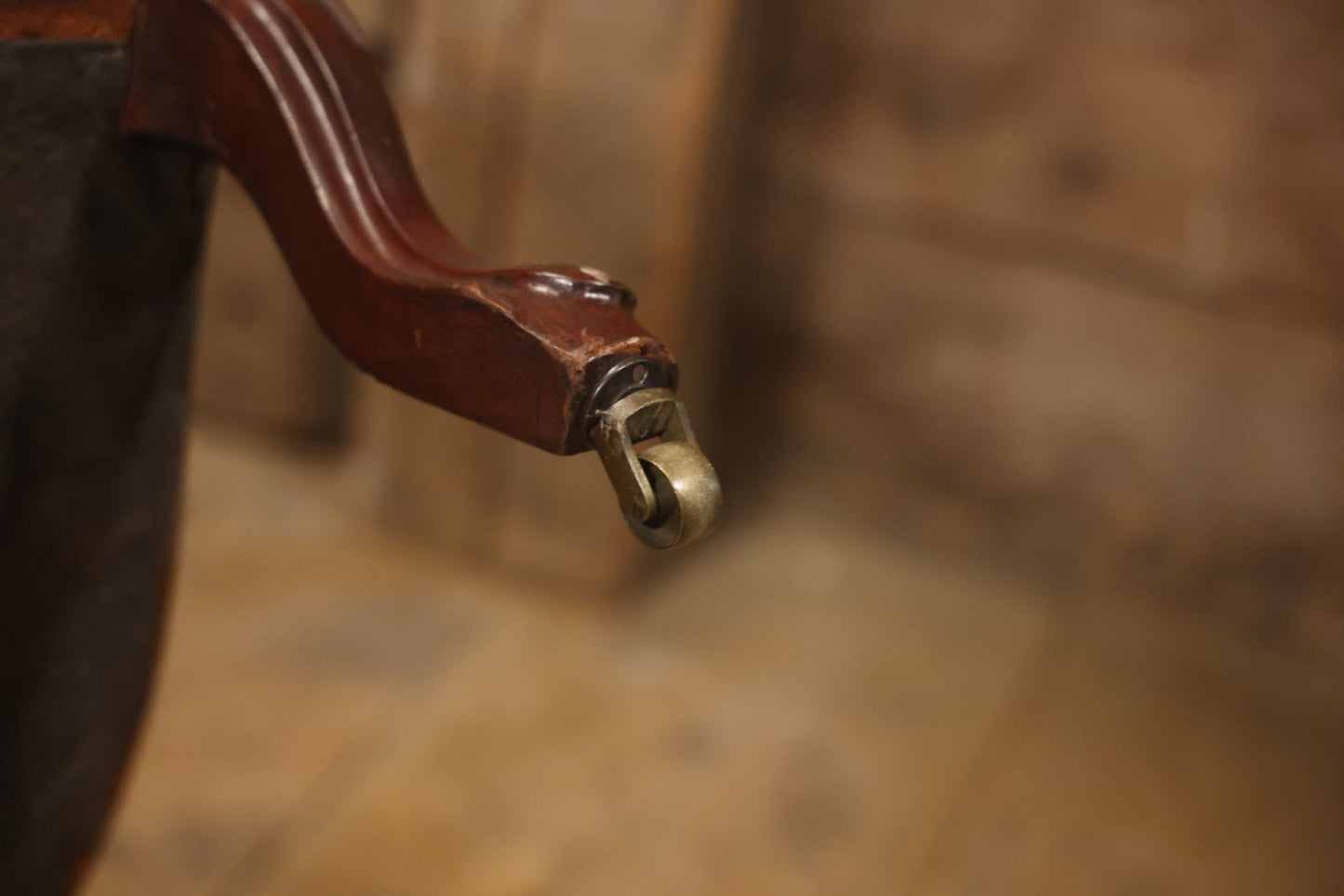 Antique Victorian Carved Walnut Settee With Tufted Blue Upholstery And Casters