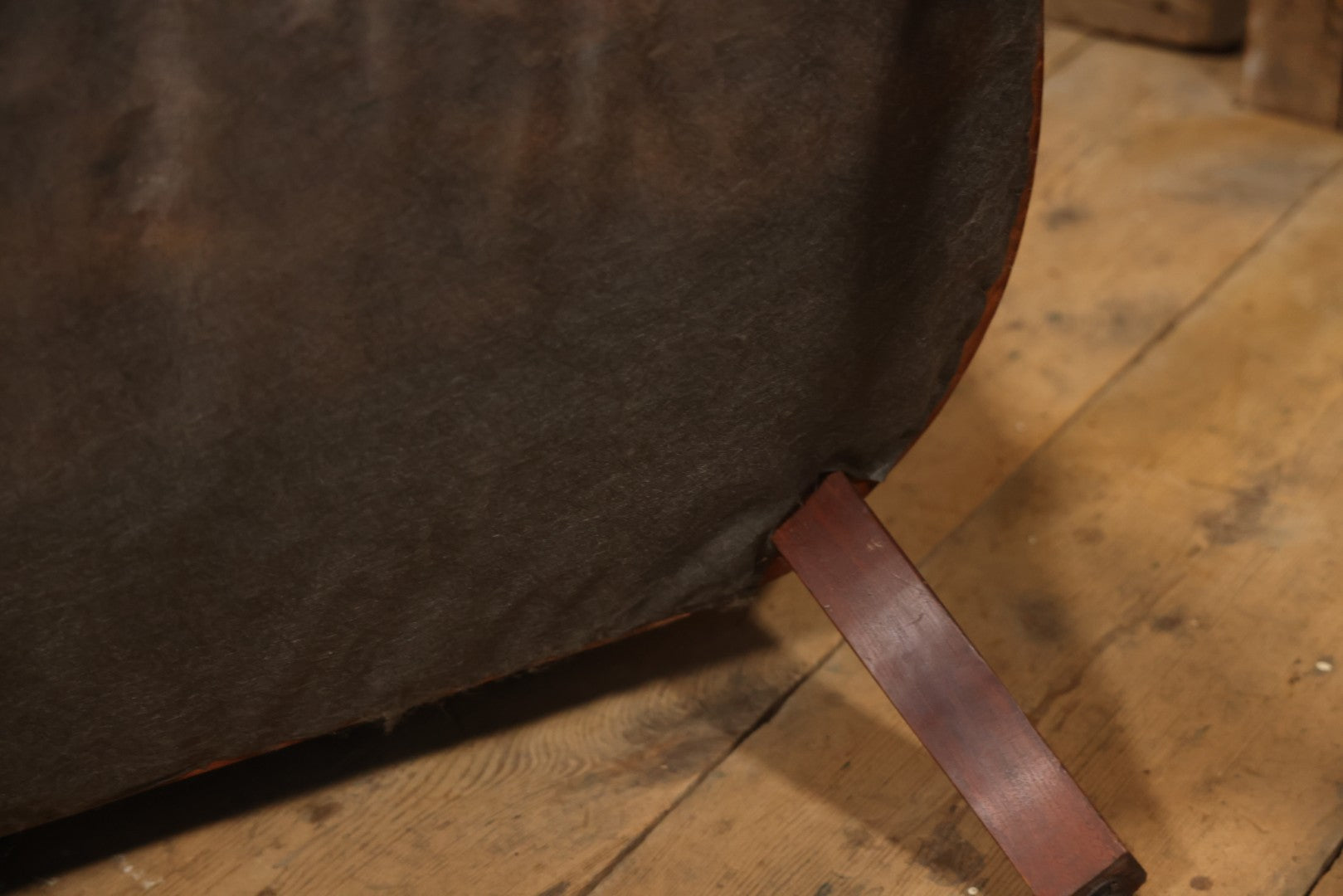 Antique Victorian Carved Walnut Settee With Tufted Blue Upholstery And Casters