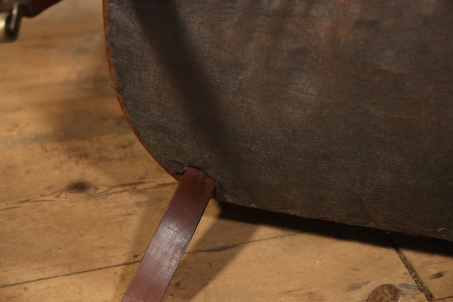 Antique Victorian Carved Walnut Settee With Tufted Blue Upholstery And Casters