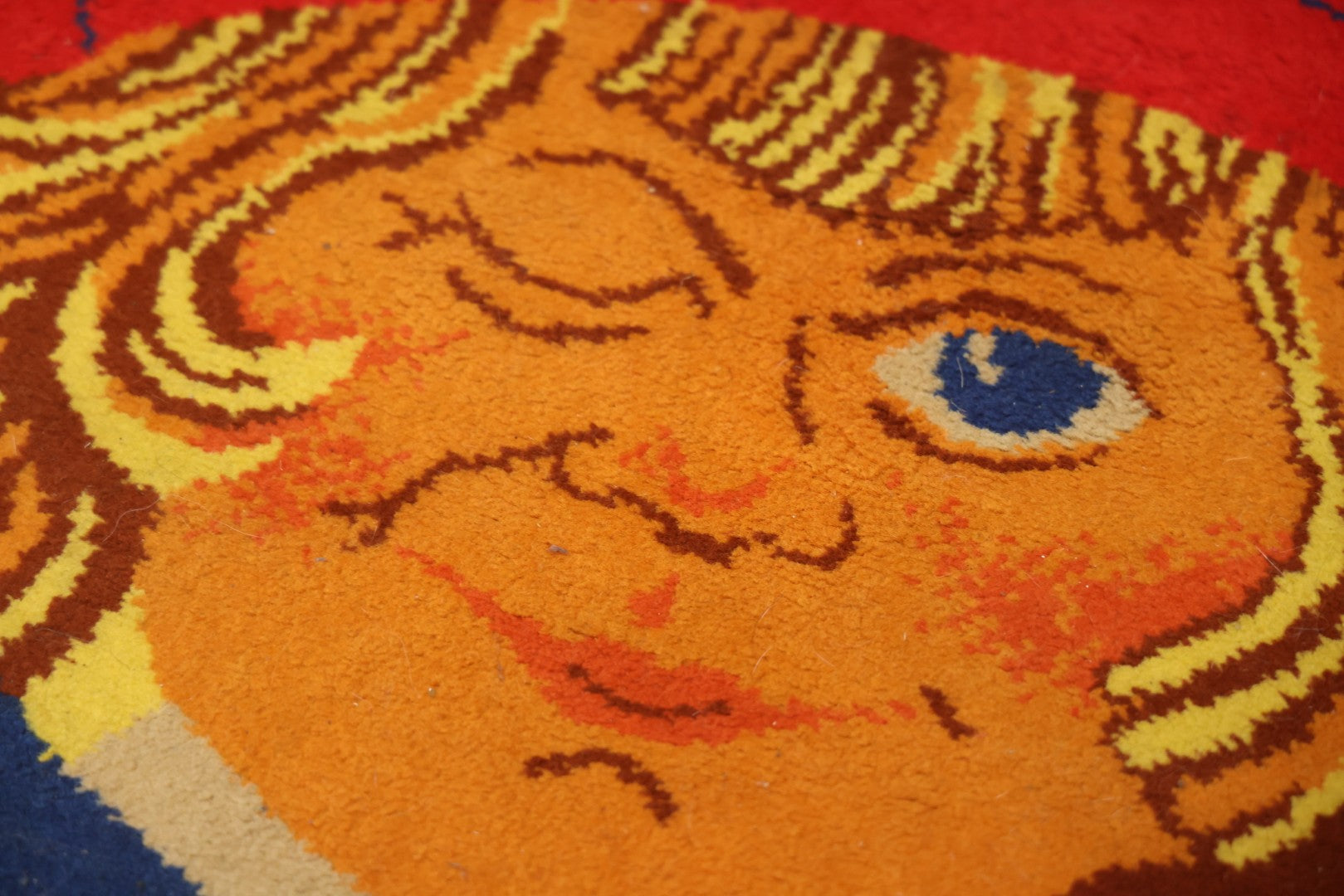 Vintage Buster Brown Round Shoe Store Advertising Rug With Character And Tige Dog Graphic, 52-1/2" X 53-1/2"