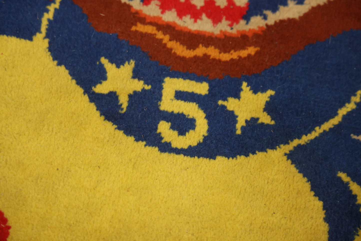 Vintage Buster Brown Round Shoe Store Advertising Rug With Character And Tige Dog Graphic, 52-1/2" X 53-1/2"