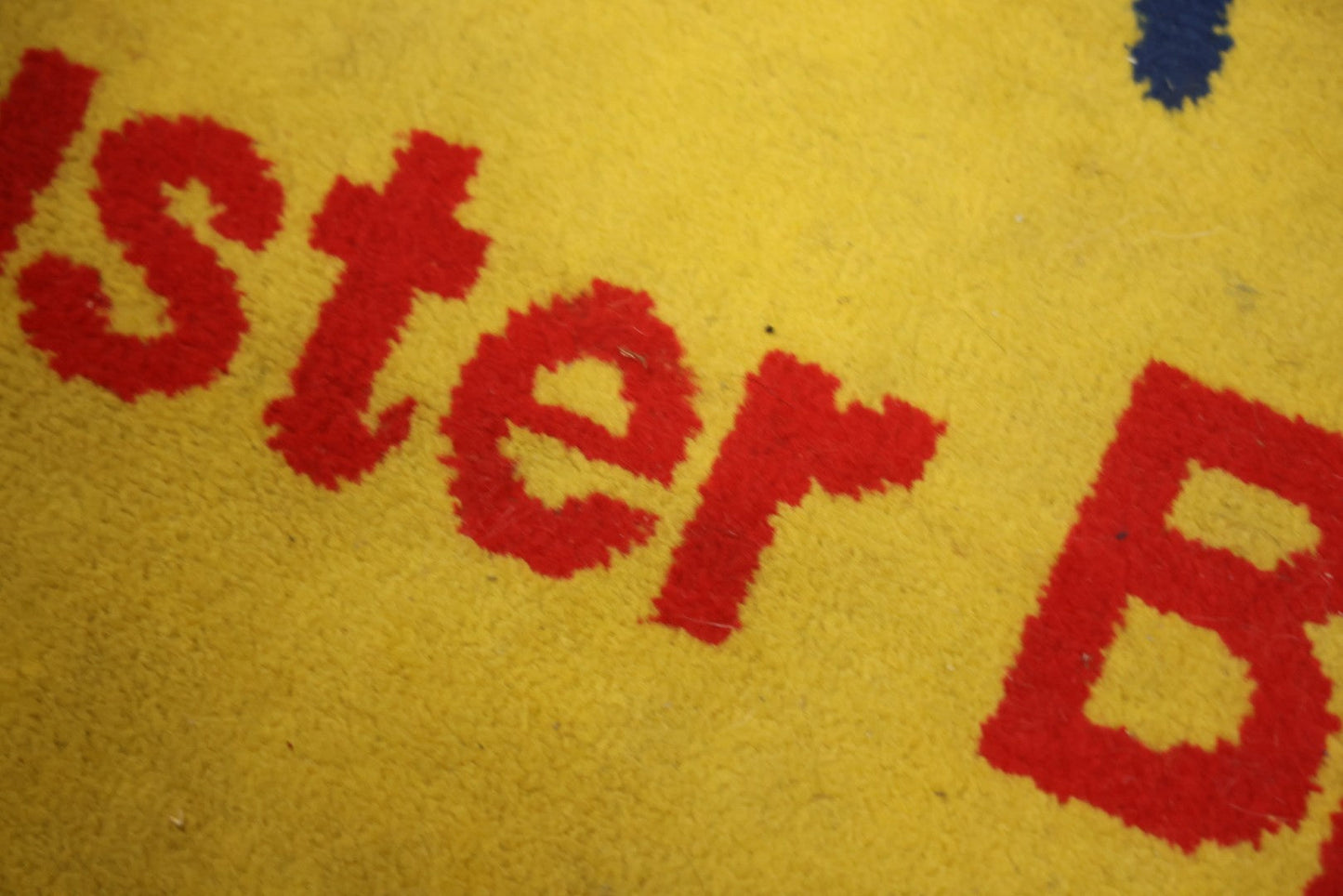 Vintage Buster Brown Round Shoe Store Advertising Rug With Character And Tige Dog Graphic, 52-1/2" X 53-1/2"