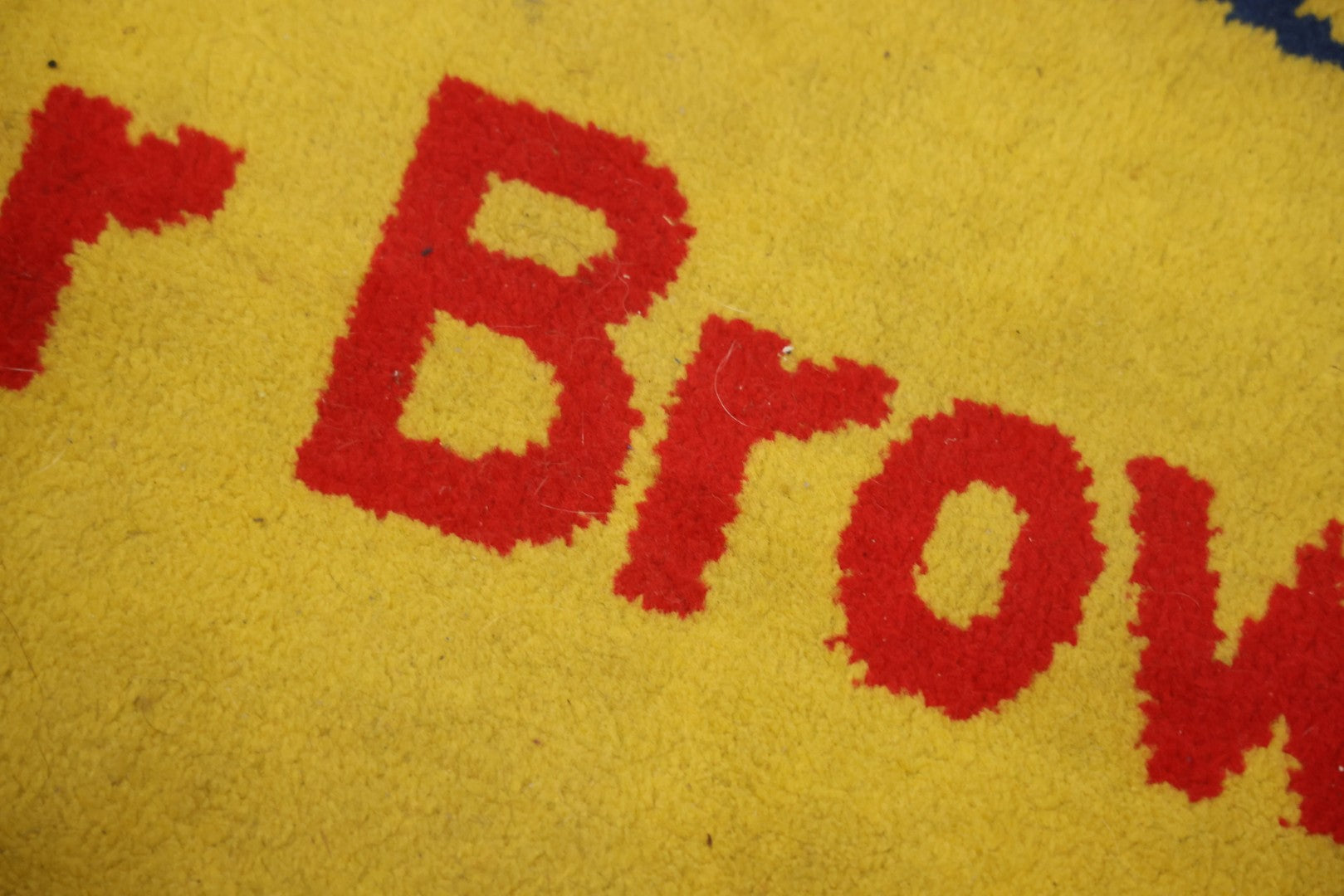 Vintage Buster Brown Round Shoe Store Advertising Rug With Character And Tige Dog Graphic, 52-1/2" X 53-1/2"