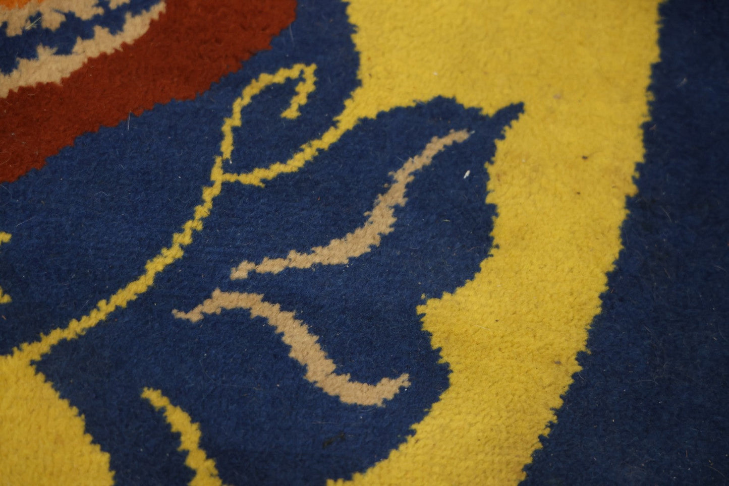 Vintage Buster Brown Round Shoe Store Advertising Rug With Character And Tige Dog Graphic, 52-1/2" X 53-1/2"