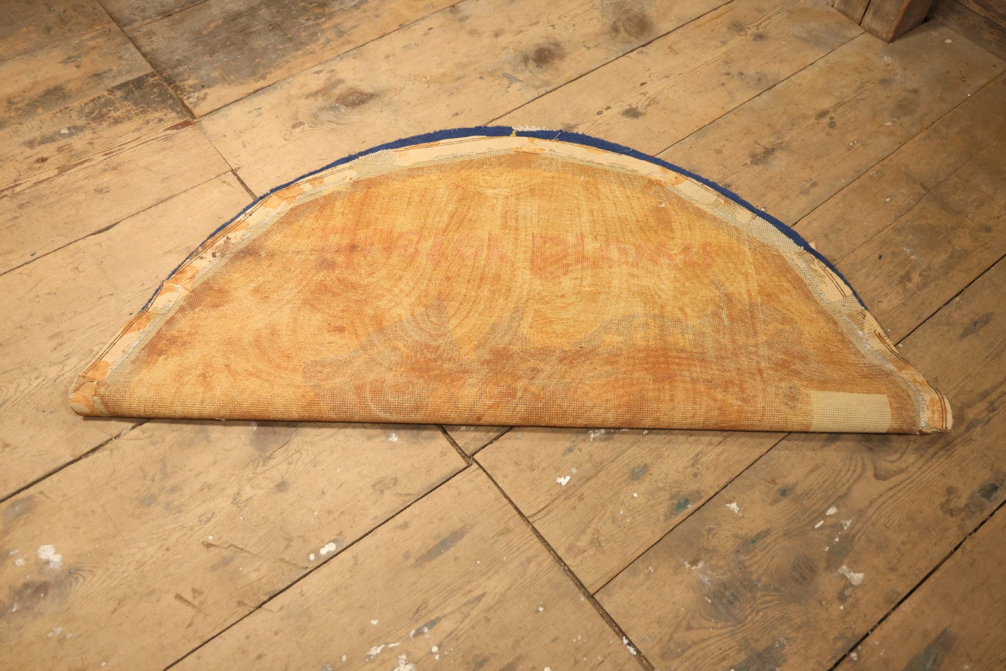 Vintage Buster Brown Round Shoe Store Advertising Rug With Character And Tige Dog Graphic, 52-1/2" X 53-1/2"